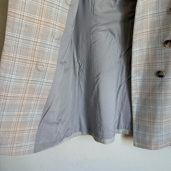 Rachel Zoe Preppy Plaid Sleeveless Blazer Long Line Vest Small - Picture 9 of 13